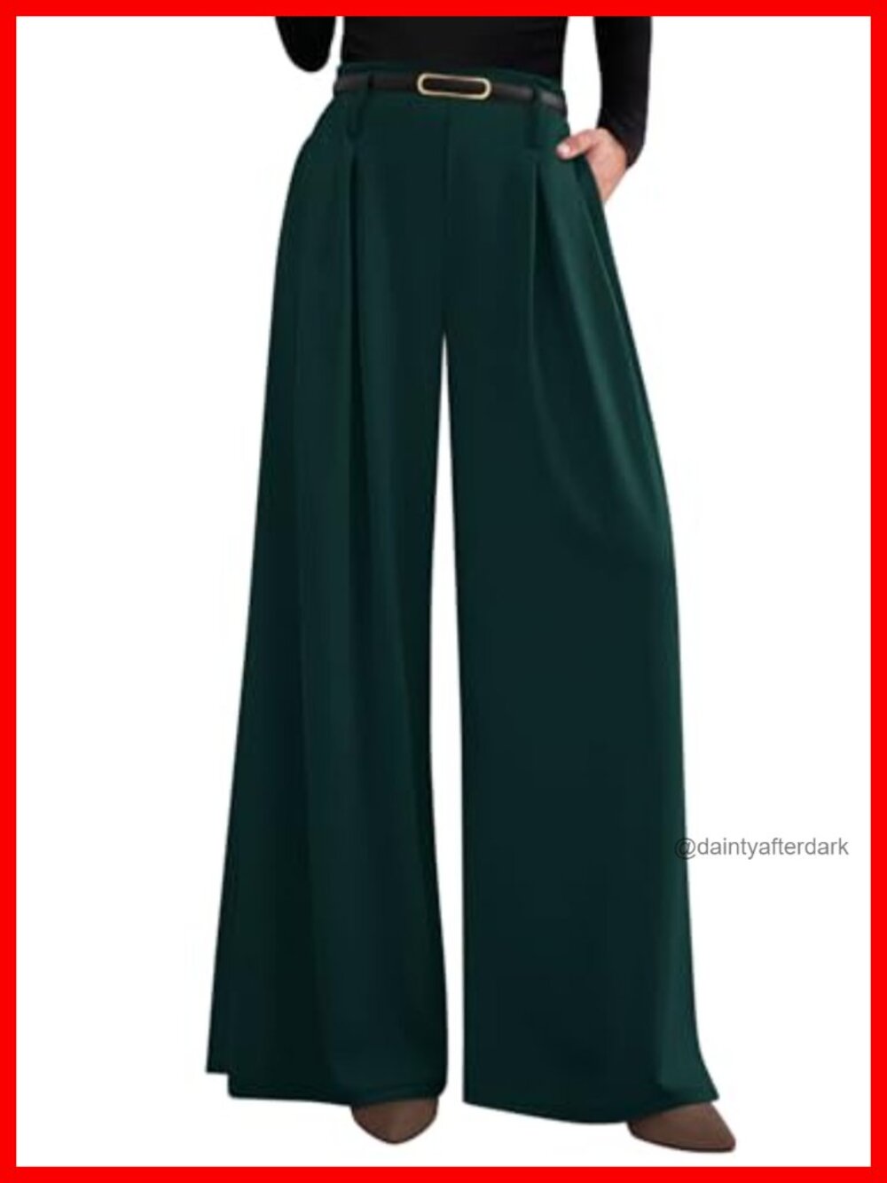 Wide Leg Dress Pants Flowy High Waisted Business Casual Trousers